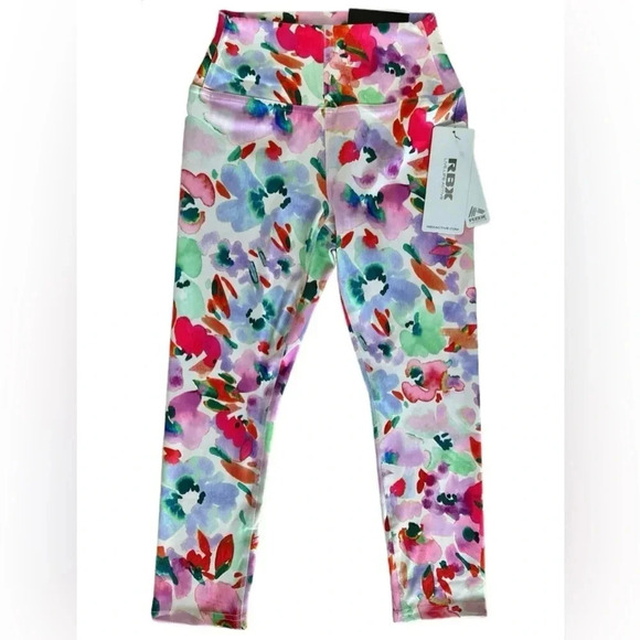 RBX Women’s Peached Tech Flex Capri Length Colorful Compression Leggings Size XS - Picture 1 of 6
